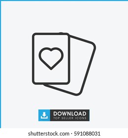 Spades icon. Simple outline Spades vector icon. On white background.