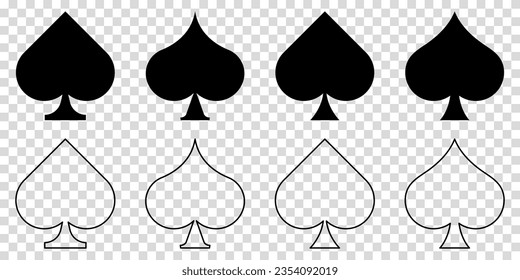 Spades icons set. Vector illustration isolated on transparent background