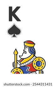 Espadas King (K) Card para poker, jogo de cassino e para blackjack para Deck