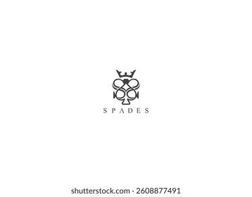 Spades Logo, Creative S Spades icon, Crown Spades logo, S crown logo