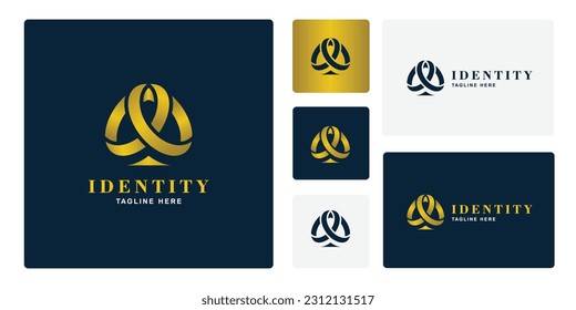 Spades Logo Set. Which Is Formed From Two Gold Rings.