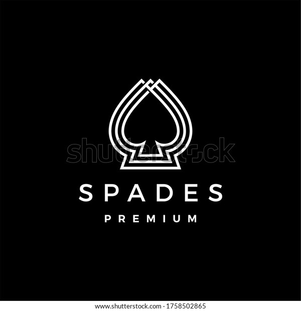 Vektor Stok Spades Logo Vector Icon Illustration (Tanpa Royalti
