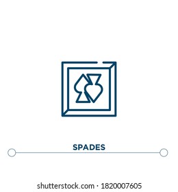 spades outline vector icon. simple element illustration. spades outline icon from editable arcade concept. can be used for web and mobile

