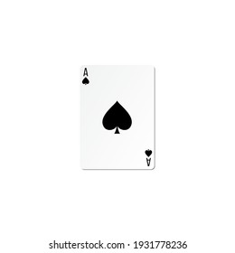 spades playing card. ace game poker. vector illustration.