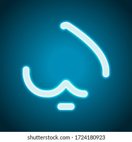 Spades, playing card game, outline design. Neon style. Light decoration icon. Bright electric symbol