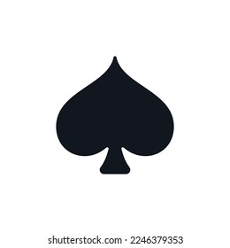 Spades Playing Card Suit vector concept solid minimal icon or logo element