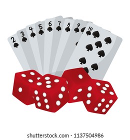 spades poker cards and dices game