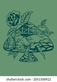 spades rose print vector illustration