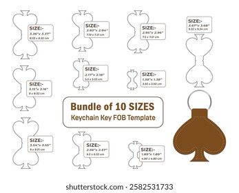 Spades shape keychain key FOB dieline Template