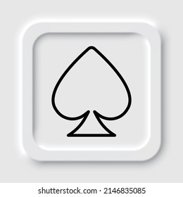 Spades simple icon. Flat design. Neumorphism design.ai