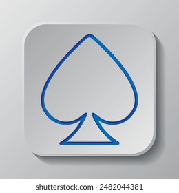 Picas icono simple. Diseño plano. Diseño de corte de papel. Símbolo azul cortado con sombra. Insignia gris Botón, fondo gris.ai