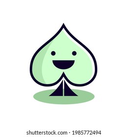 Spades with smile face logo icon simple