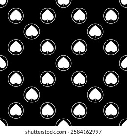 Spades Suit vector concept round solid seamless pattern or background