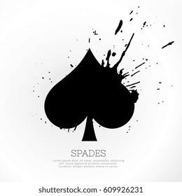 spades symbol with ink splatter