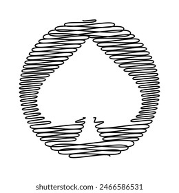 spades symbol thread line vector illustration 3