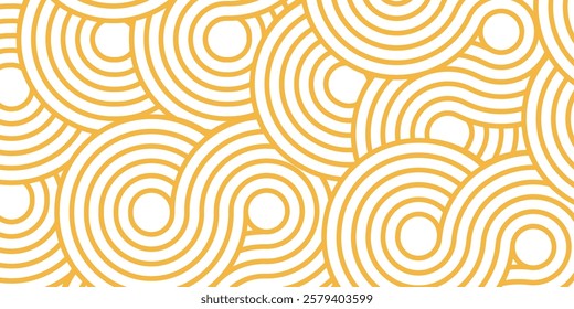 spaghetti abstract geometric repeated seamless pattern pasta background with bold yellow waves lines Italian pasta texture vector illustration