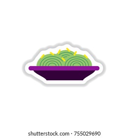 Spaghetti alla Carbonara, Traditional Italian dish spagetti sticker