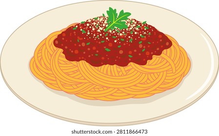 The spaghetti bolognese icon isolated on white background