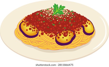 The spaghetti bolognese icon isolated on white background