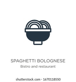 Spaghetti bolognese icon vector. Trendy flat spaghetti bolognese icon from bistro and restaurant collection isolated on white background. Vector illustration can be used for web and mobile graphic 