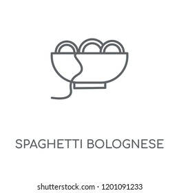 Spaghetti Bolognese linear icon. Spaghetti Bolognese concept stroke symbol design. Thin graphic elements vector illustration, outline pattern on a white background, eps 10.