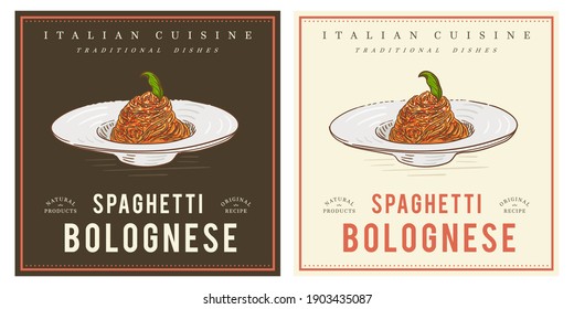 Spaghetti Bolognese on plate meat red sauce