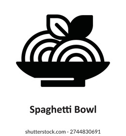 Spaghetti Bowl Vector Icon which can easily modify or edit

