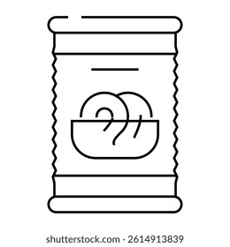 spaghetti canned food line icon vector. spaghetti canned food sign. isolated contour symbol black illustration