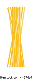 Spaghetti or capellini pasta transparent package isolated on white background