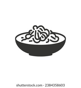 Icono de Spaghetti Carbonara sobre fondo blanco - Ilustración vectorial simple