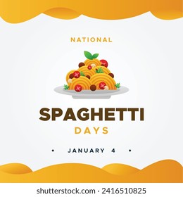 Spaghetti Day Illustration Design Vektor