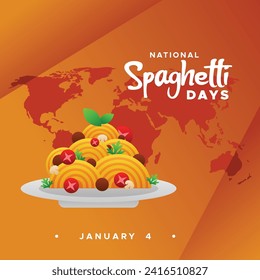 Vector de diseño de ilustración de Spaghetti Day