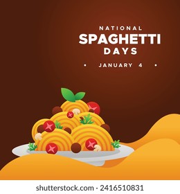 Vector de diseño de ilustración de Spaghetti Day