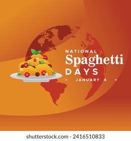 Vector de diseño de ilustración de Spaghetti Day