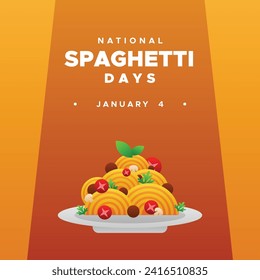 Vector de diseño de ilustración de Spaghetti Day