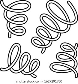 Spaghetti dish. Vector outline icon.