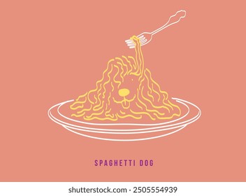 Spaghetti Dog : Funny Pasta Lover Dog Design for Foodies