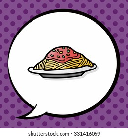 Spaghetti doodle, speech bubble