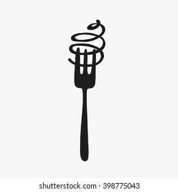 Spaghetti And Fork Logo Vector