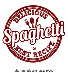 Spaghetti grunge rubber stamp on white background, vector illustration