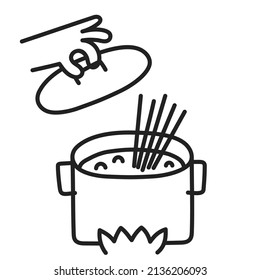 Spaghetti. Hand Drawn Doodle Cooking Icon.