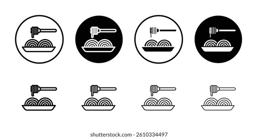 Spaghetti icon (2) Flat fill set collection