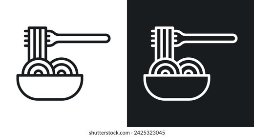 Spaghetti icon designed in a line style on white background.