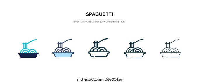 spaghetti icon in different style vector illustration. two colored and black spaghetti vector icons designed in filled, outline, line and stroke style can be used for web, mobile, ui