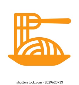 Spaghetti icon emoji isolated on white background