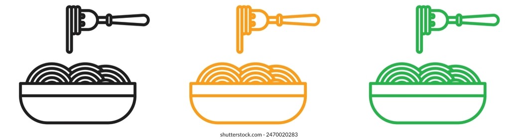 Spaghetti icon featuring a delicious pasta dish, perfect for culinary blogs, restaurant menus, and food industry designs
