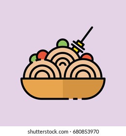 Spaghetti Icon Flat 