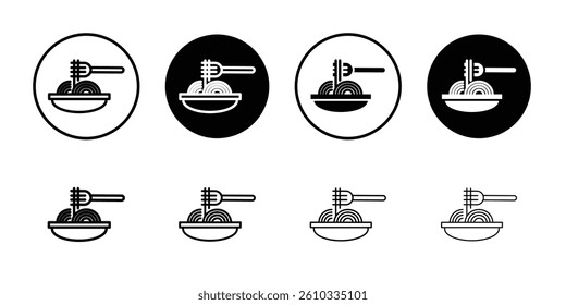 Spaghetti icon Flat fill set collection