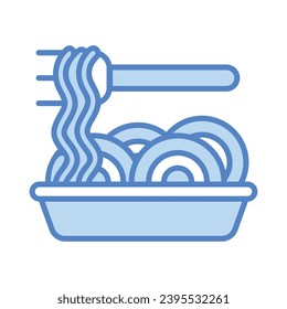 Icono de Spaghetti aísla la ilustración de material vectorial de fondo blanco.