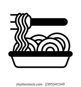 Icono de Spaghetti aísla la ilustración de material vectorial de fondo blanco.